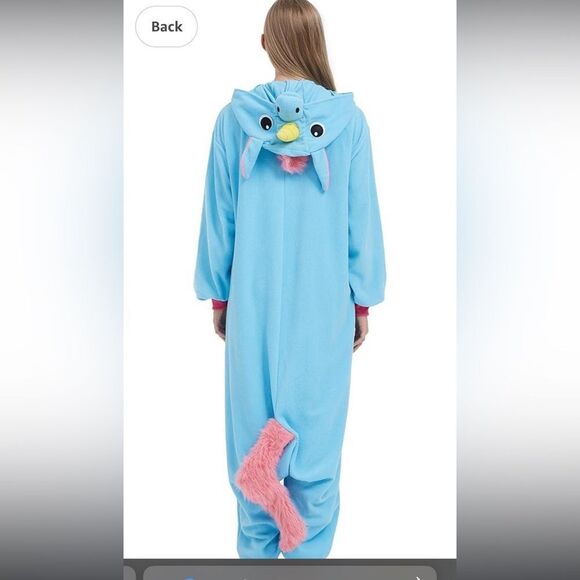 Unicorn Animal Onepiece Costume Pajamas Cosplay Hooded Unisex outfit small - Picture 9 of 13
